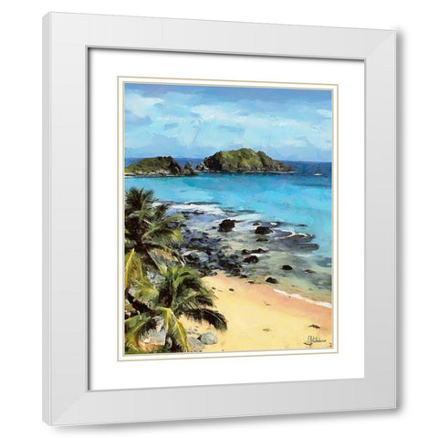 Everyone Loves Palm Trees IX White Modern Wood Framed Art Print with Double Matting by Medeiros, Celito
