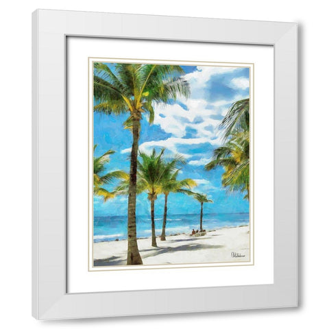 Everyone Loves Palm Trees XII White Modern Wood Framed Art Print with Double Matting by Medeiros, Celito