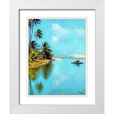Everyone Loves Palm Trees XV White Modern Wood Framed Art Print with Double Matting by Medeiros, Celito