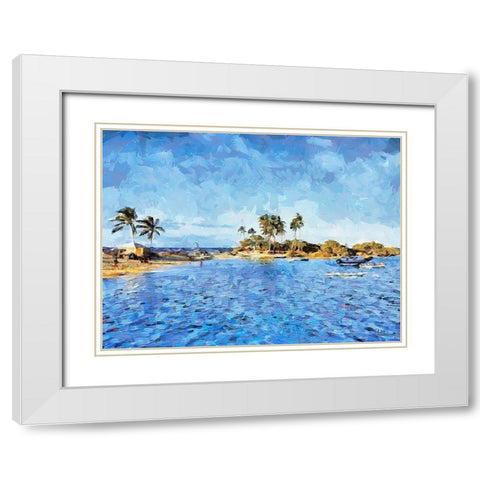 Windy Day by the Sea White Modern Wood Framed Art Print with Double Matting by Medeiros, Celito