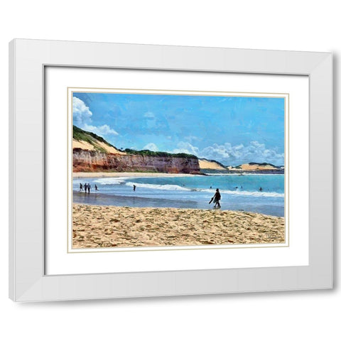 Algarve Coast Portugal White Modern Wood Framed Art Print with Double Matting by Medeiros, Celito
