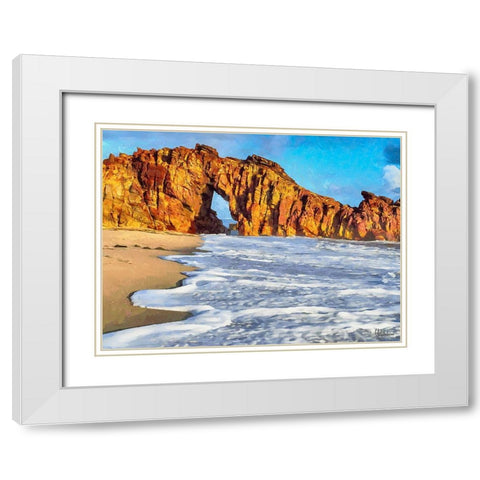 Beautiful Rock near White Modern Wood Framed Art Print with Double Matting by Medeiros, Celito