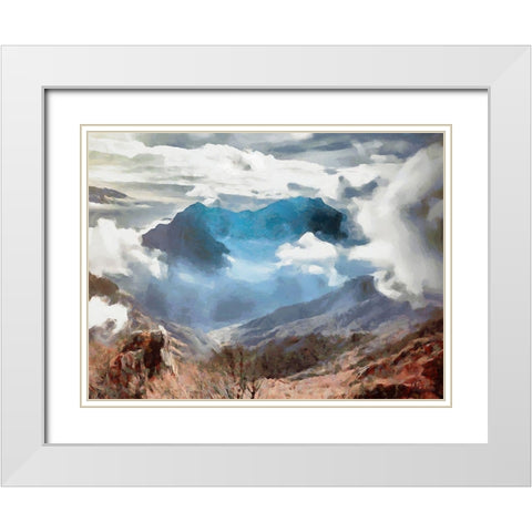 Peaks in the Clouds White Modern Wood Framed Art Print with Double Matting by Medeiros, Celito