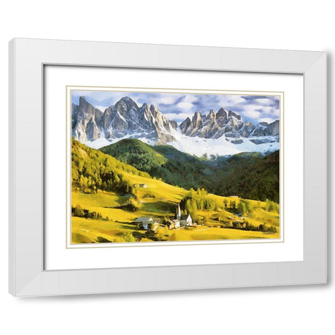 Austrian Mountains I White Modern Wood Framed Art Print with Double Matting by Medeiros, Celito