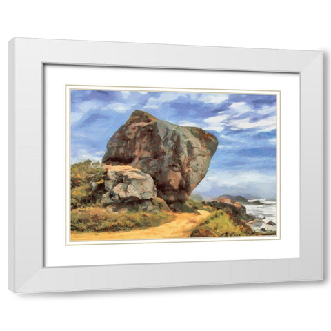Big Boulder White Modern Wood Framed Art Print with Double Matting by Medeiros, Celito