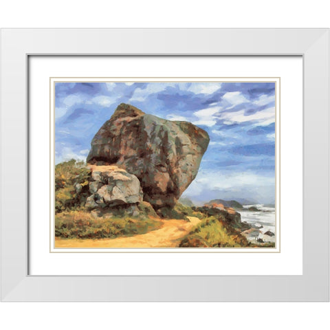 Big Boulder White Modern Wood Framed Art Print with Double Matting by Medeiros, Celito