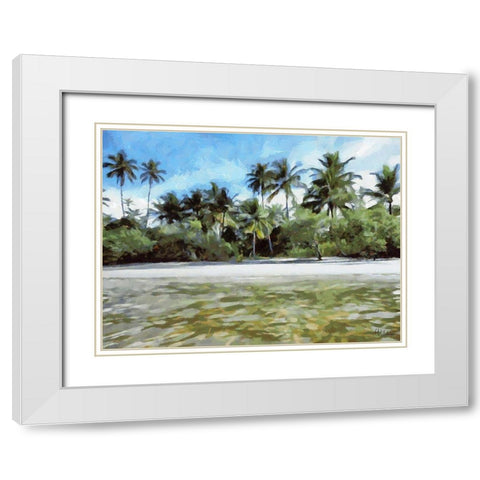 Beach in Brazil II White Modern Wood Framed Art Print with Double Matting by Medeiros, Celito