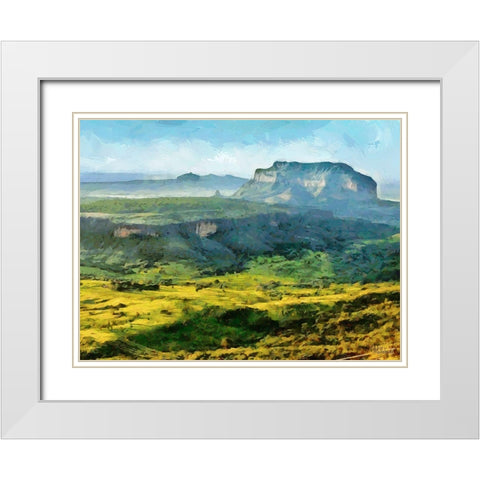 A Big Rock White Modern Wood Framed Art Print with Double Matting by Medeiros, Celito