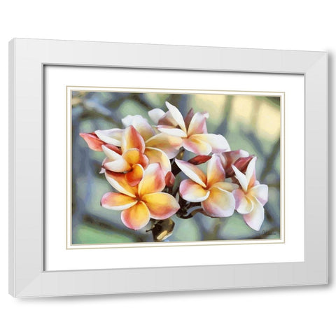 Pink Flowers of a Tree White Modern Wood Framed Art Print with Double Matting by Medeiros, Celito