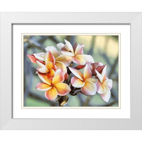 Pink Flowers of a Tree White Modern Wood Framed Art Print with Double Matting by Medeiros, Celito