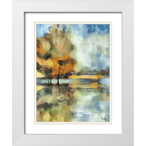Abstract Landscape I White Modern Wood Framed Art Print with Double Matting by Medeiros, Celito