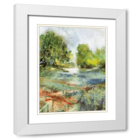 Abstract Landscape II White Modern Wood Framed Art Print with Double Matting by Medeiros, Celito