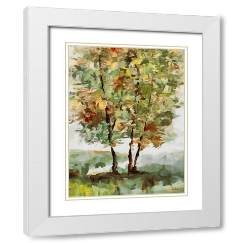 Abstract Landscape III White Modern Wood Framed Art Print with Double Matting by Medeiros, Celito