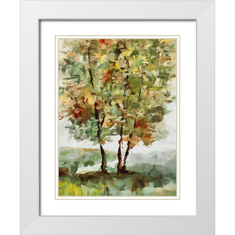 Abstract Landscape III White Modern Wood Framed Art Print with Double Matting by Medeiros, Celito