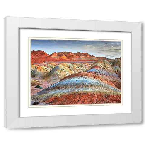 Painted Mountains III White Modern Wood Framed Art Print with Double Matting by Medeiros, Celito