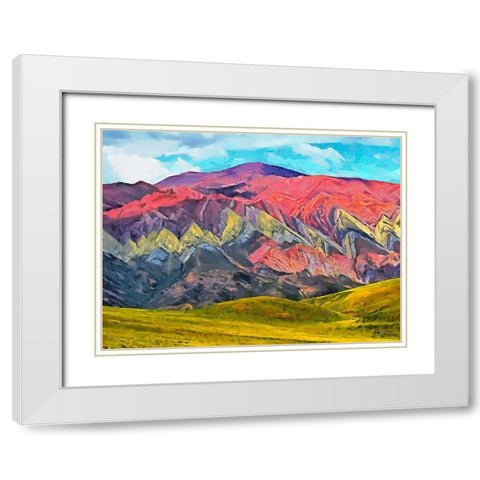 Painted Mountains IV White Modern Wood Framed Art Print with Double Matting by Medeiros, Celito