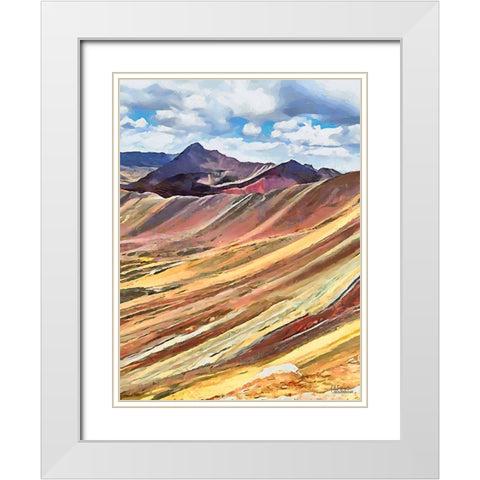 Painted Mountains VII White Modern Wood Framed Art Print with Double Matting by Medeiros, Celito