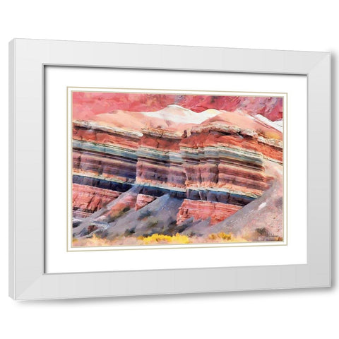 Painted Mountains VIII White Modern Wood Framed Art Print with Double Matting by Medeiros, Celito