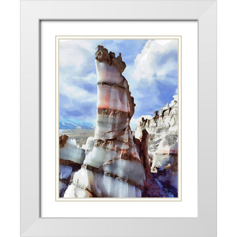 Painted Mountains X White Modern Wood Framed Art Print with Double Matting by Medeiros, Celito