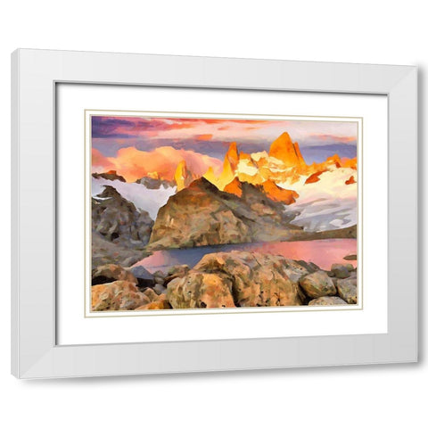 Rocky Nature II White Modern Wood Framed Art Print with Double Matting by Medeiros, Celito