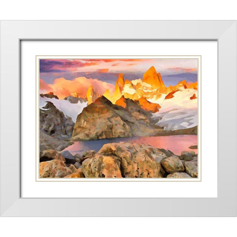 Rocky Nature II White Modern Wood Framed Art Print with Double Matting by Medeiros, Celito