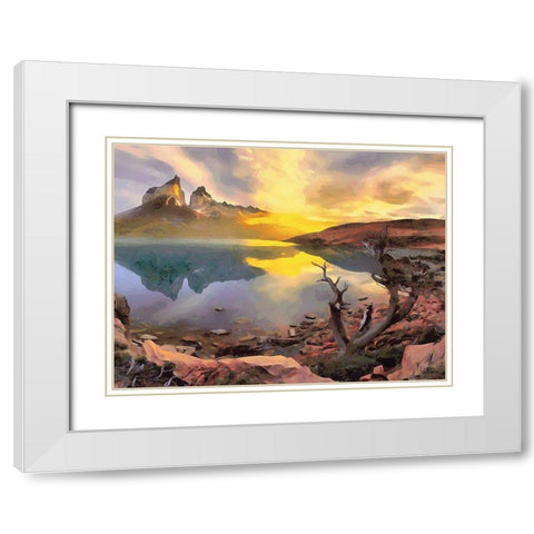 Rocky Nature IV White Modern Wood Framed Art Print with Double Matting by Medeiros, Celito