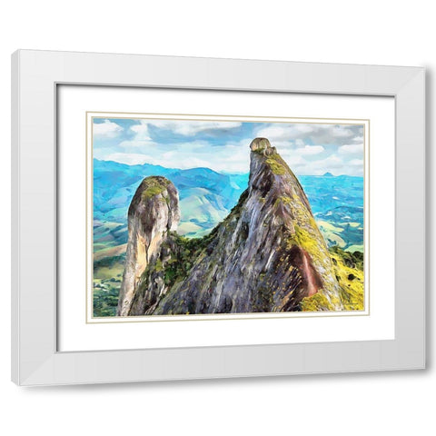 Rocky Nature XIV White Modern Wood Framed Art Print with Double Matting by Medeiros, Celito