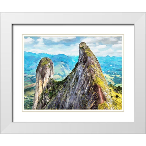 Rocky Nature XIV White Modern Wood Framed Art Print with Double Matting by Medeiros, Celito
