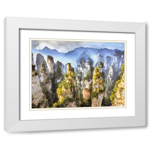 Rocky Nature XV White Modern Wood Framed Art Print with Double Matting by Medeiros, Celito