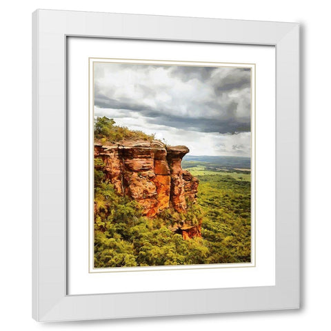 Rocky Nature XVII White Modern Wood Framed Art Print with Double Matting by Medeiros, Celito