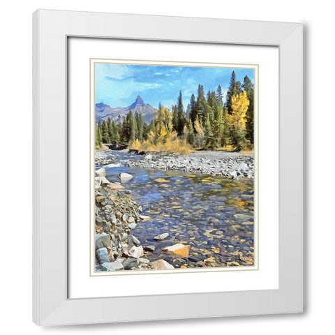 Rocky Nature XVIII White Modern Wood Framed Art Print with Double Matting by Medeiros, Celito