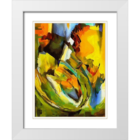 Kandinsky Inspiration II White Modern Wood Framed Art Print with Double Matting by Medeiros, Celito
