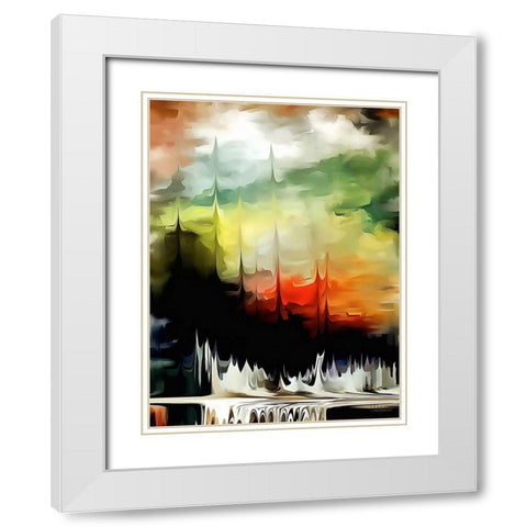 Kandinsky Inspiration III White Modern Wood Framed Art Print with Double Matting by Medeiros, Celito