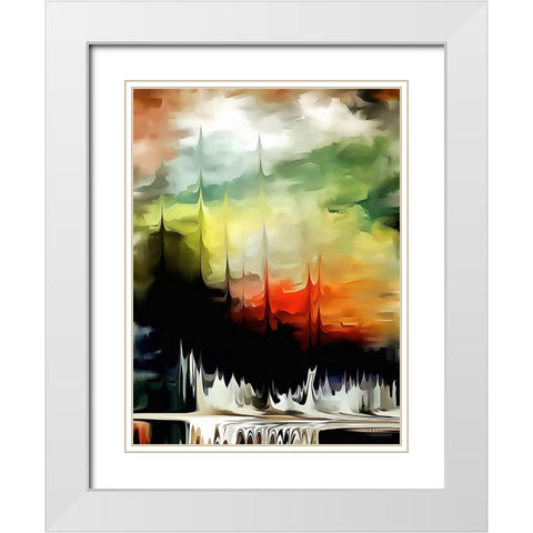 Kandinsky Inspiration III White Modern Wood Framed Art Print with Double Matting by Medeiros, Celito