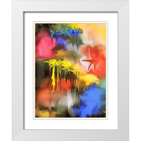 Kandinsky Inspiration IV White Modern Wood Framed Art Print with Double Matting by Medeiros, Celito