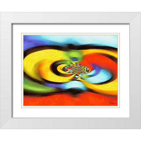 Kandinsky Inspiration VII White Modern Wood Framed Art Print with Double Matting by Medeiros, Celito
