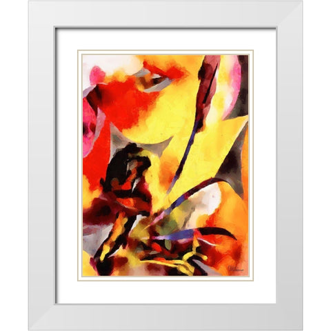 Kandinsky Inspiration VIII White Modern Wood Framed Art Print with Double Matting by Medeiros, Celito