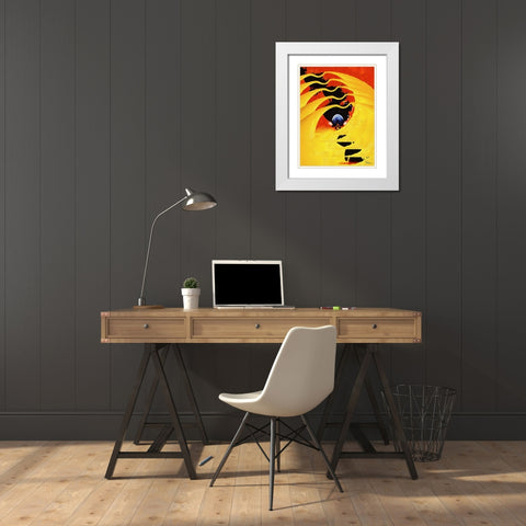 Kandinsky Inspiration X White Modern Wood Framed Art Print with Double Matting by Medeiros, Celito