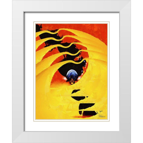 Kandinsky Inspiration X White Modern Wood Framed Art Print with Double Matting by Medeiros, Celito