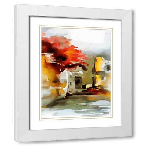 Our Town White Modern Wood Framed Art Print with Double Matting by Medeiros, Celito