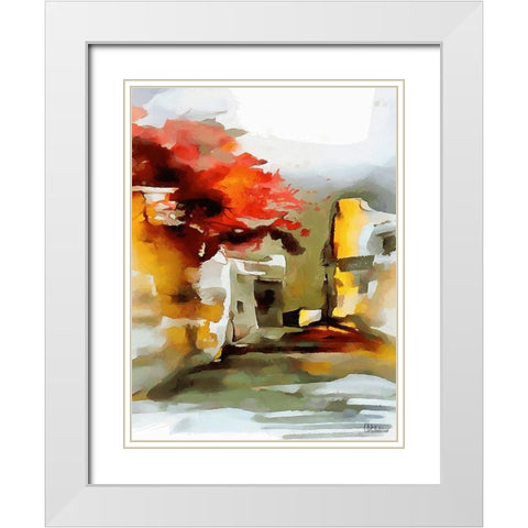Our Town White Modern Wood Framed Art Print with Double Matting by Medeiros, Celito
