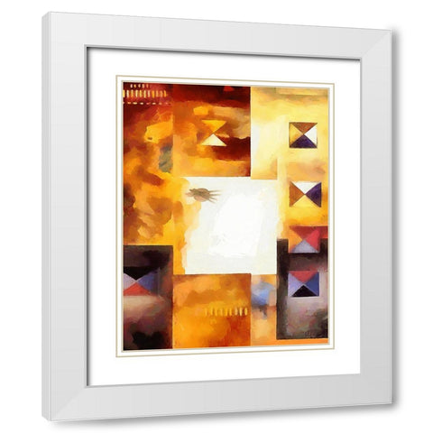 Kandinsky Inspiration XIV White Modern Wood Framed Art Print with Double Matting by Medeiros, Celito