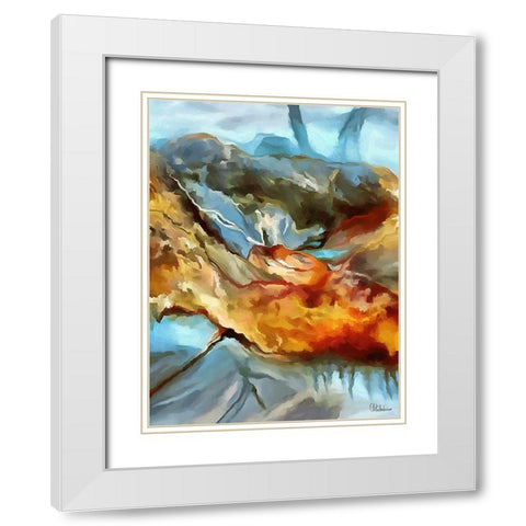 Kandinsky Inspiration XV White Modern Wood Framed Art Print with Double Matting by Medeiros, Celito