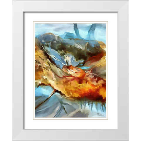 Kandinsky Inspiration XV White Modern Wood Framed Art Print with Double Matting by Medeiros, Celito