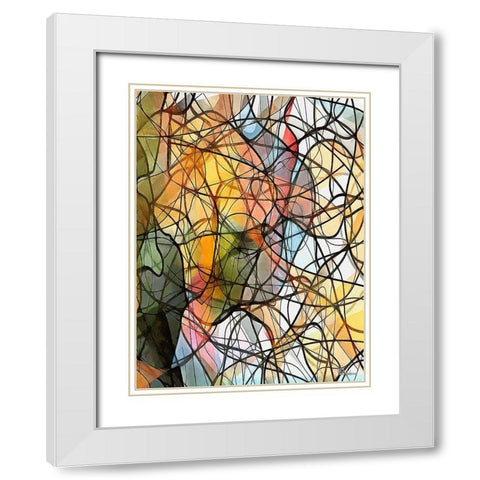 Kandinsky Inspiration XVI White Modern Wood Framed Art Print with Double Matting by Medeiros, Celito