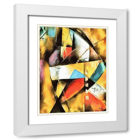 Kandinsky Inspiration XX White Modern Wood Framed Art Print with Double Matting by Medeiros, Celito