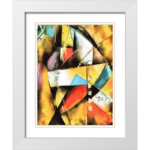 Kandinsky Inspiration XX White Modern Wood Framed Art Print with Double Matting by Medeiros, Celito