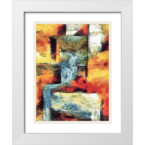 Kandinsky Inspiration XXII White Modern Wood Framed Art Print with Double Matting by Medeiros, Celito