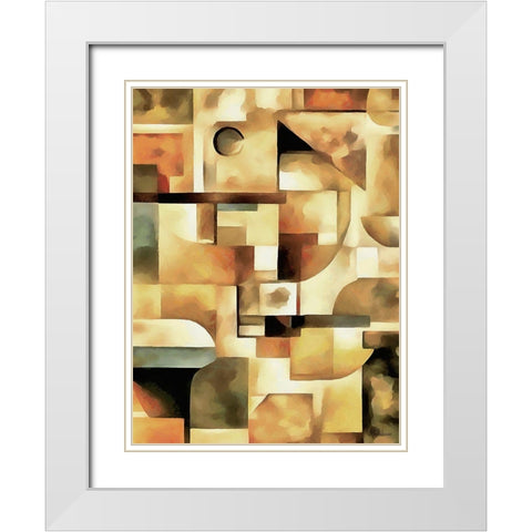 Kandinsky Inspiration XXIII White Modern Wood Framed Art Print with Double Matting by Medeiros, Celito