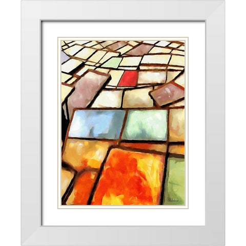 Kandinsky Inspiration XXIV White Modern Wood Framed Art Print with Double Matting by Medeiros, Celito